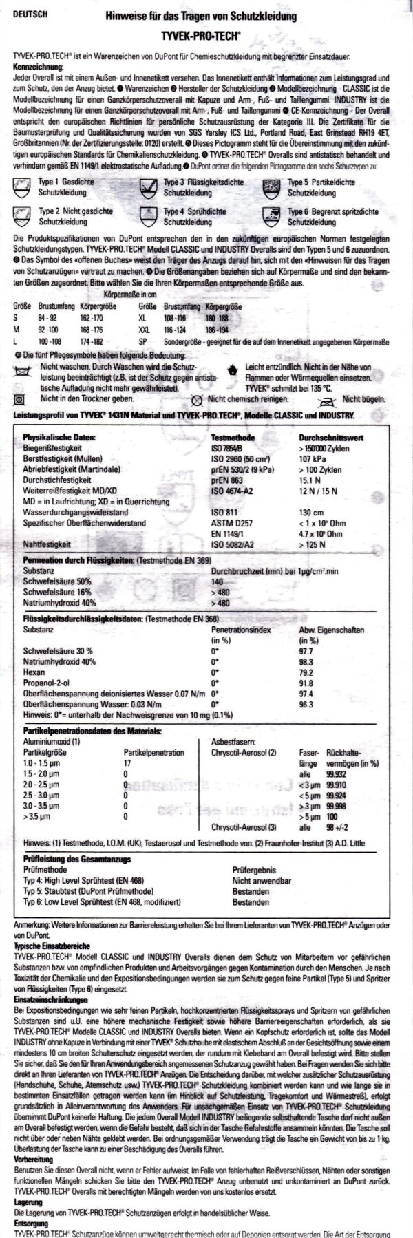 Overall DuPont Tyvek® Classic – Bild 3