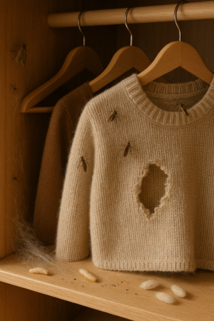 Kleidermotten erkennen – typische Anzeichen im Schrank